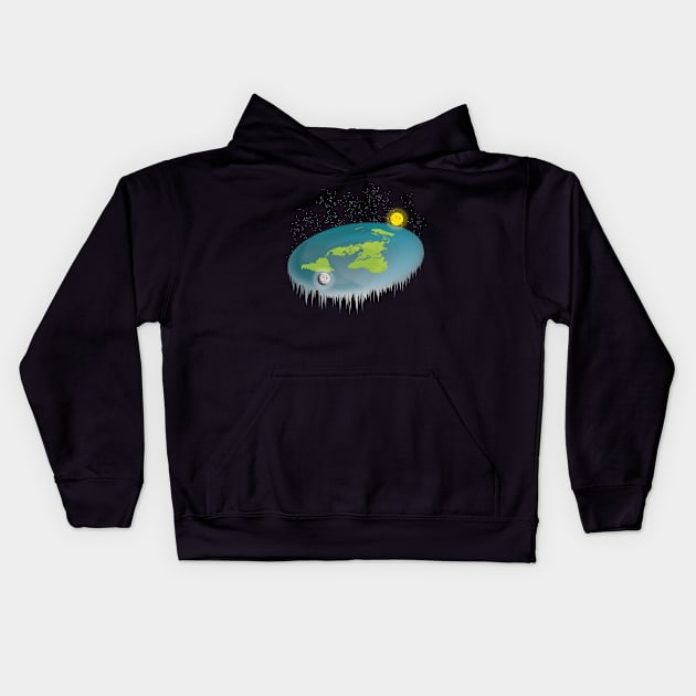 Flat Earth Kids Hoodie by CrissWild